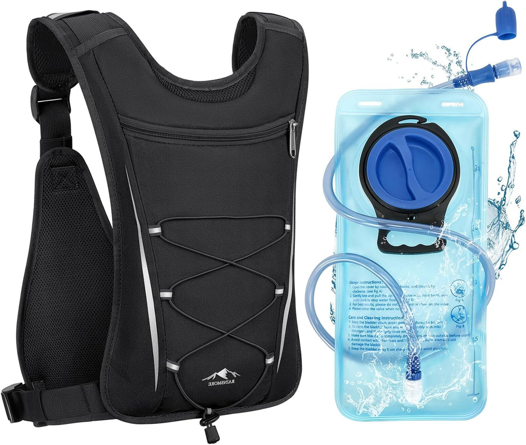 RAINSMORE Water Backpack Hydration Vest with 2L Water Bladder for Running