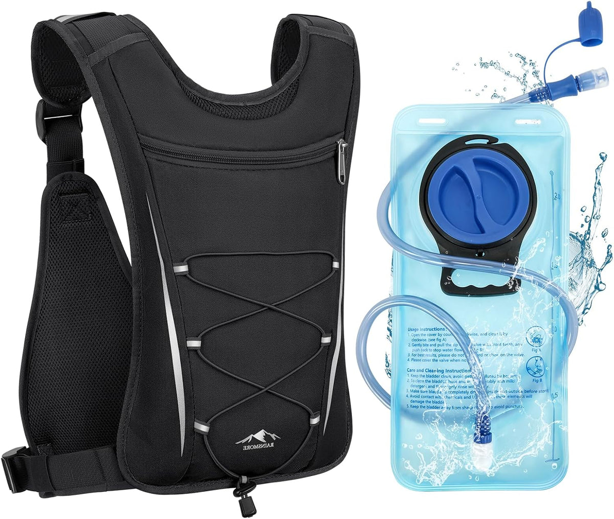 RAINSMORE Water Backpack Hydration Vest with 2L Water Bladder for Running