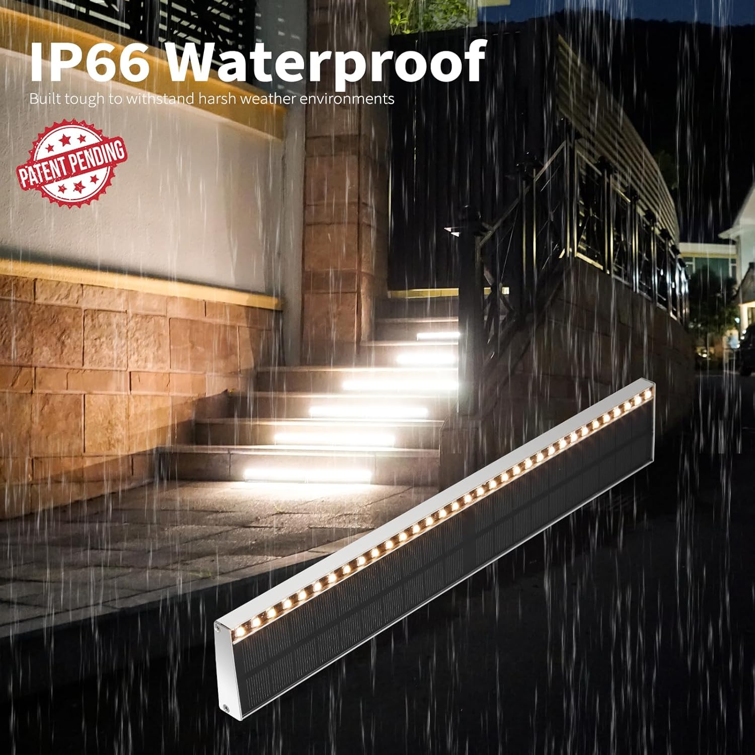 SHONELIGHTING Solar Step Lights Outside, 33 Focused LEDs, Stair Light, 6PK