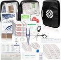 300Piece Travel First Aid Emergency Kit Home Essentials Hiking Survival Essential Kit for Outdoor Adventure Mini First Aid Kit for Backpack, Black 1st Aid
