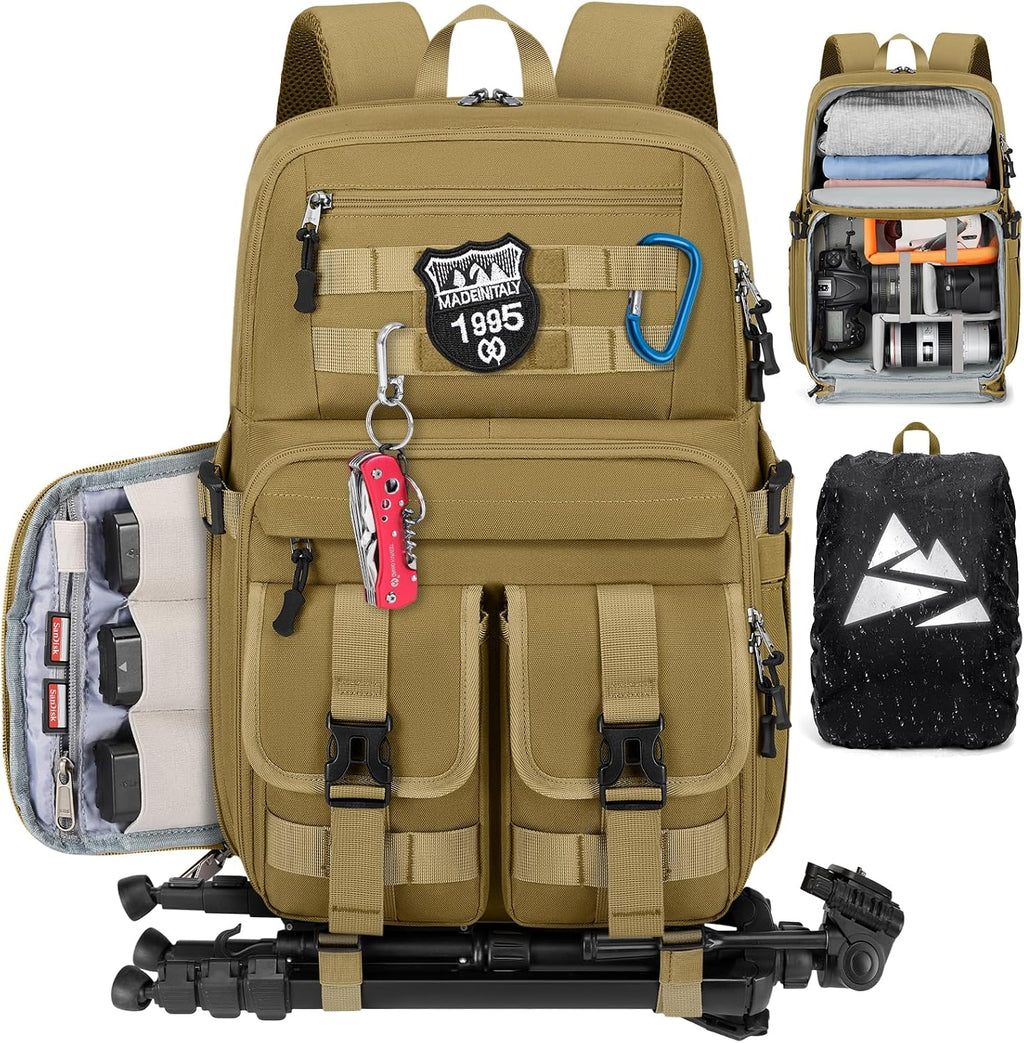 RAINSMORE Camera Backpack, DSLR/SLR/Mirrorless Camera Bag for Photographers