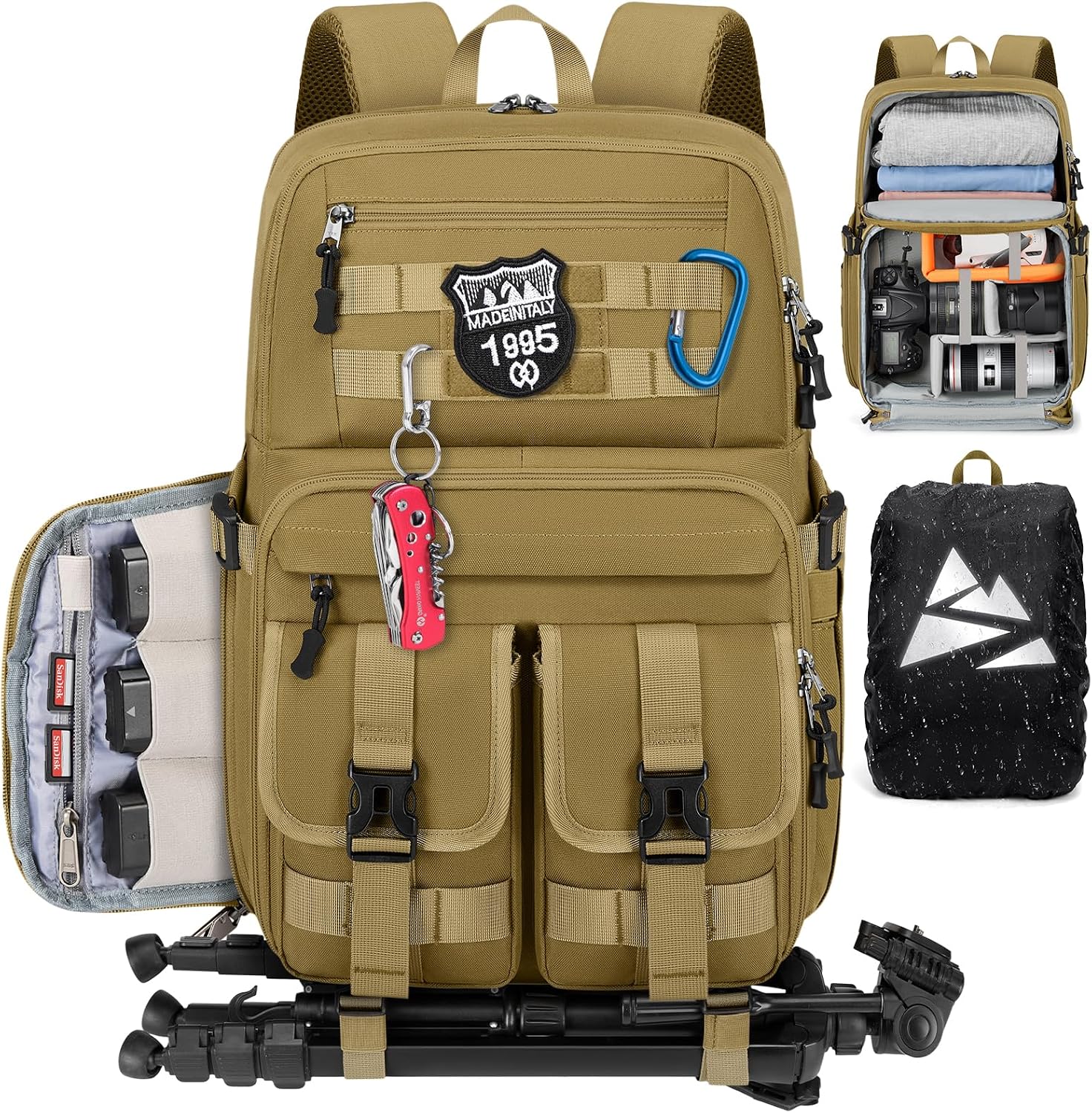 RAINSMORE Camera Backpack, DSLR/SLR/Mirrorless Camera Bag for Photographers