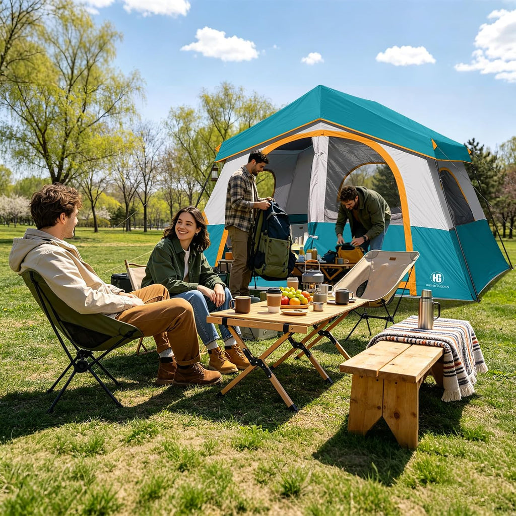 HG 6-8 Person Camping Tent Waterproof Family Cabin Tent for Camping
