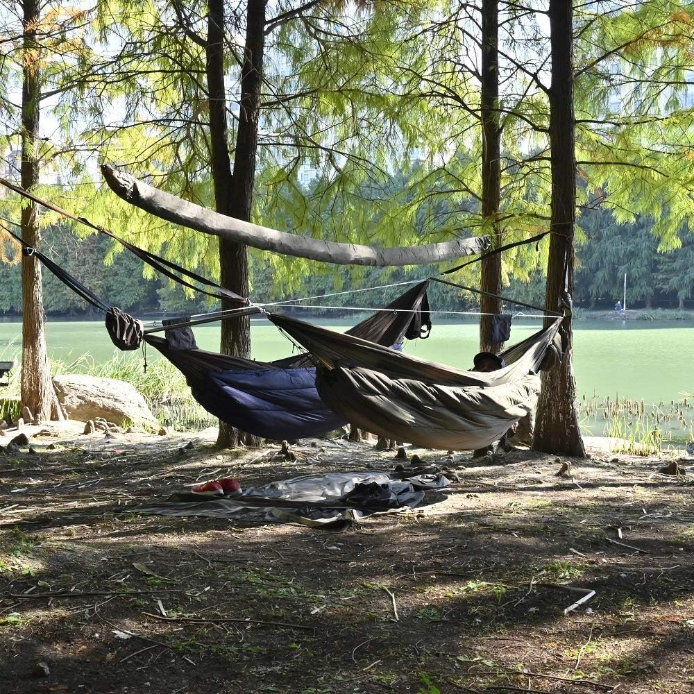 onewind 11ft Camping Double Hammock with Mosquito Net and Ridgeline, Brown