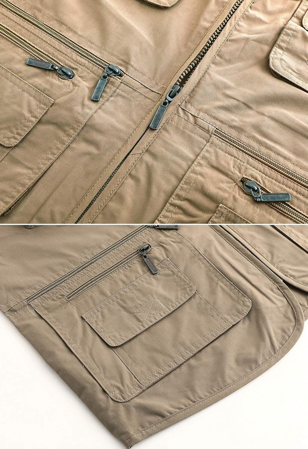 Hbufnha Men's Casual Safari Travel Vest 16 Pockets Outdoor Work Vest Sleeveless Jacket Fishing Hiking Photograph