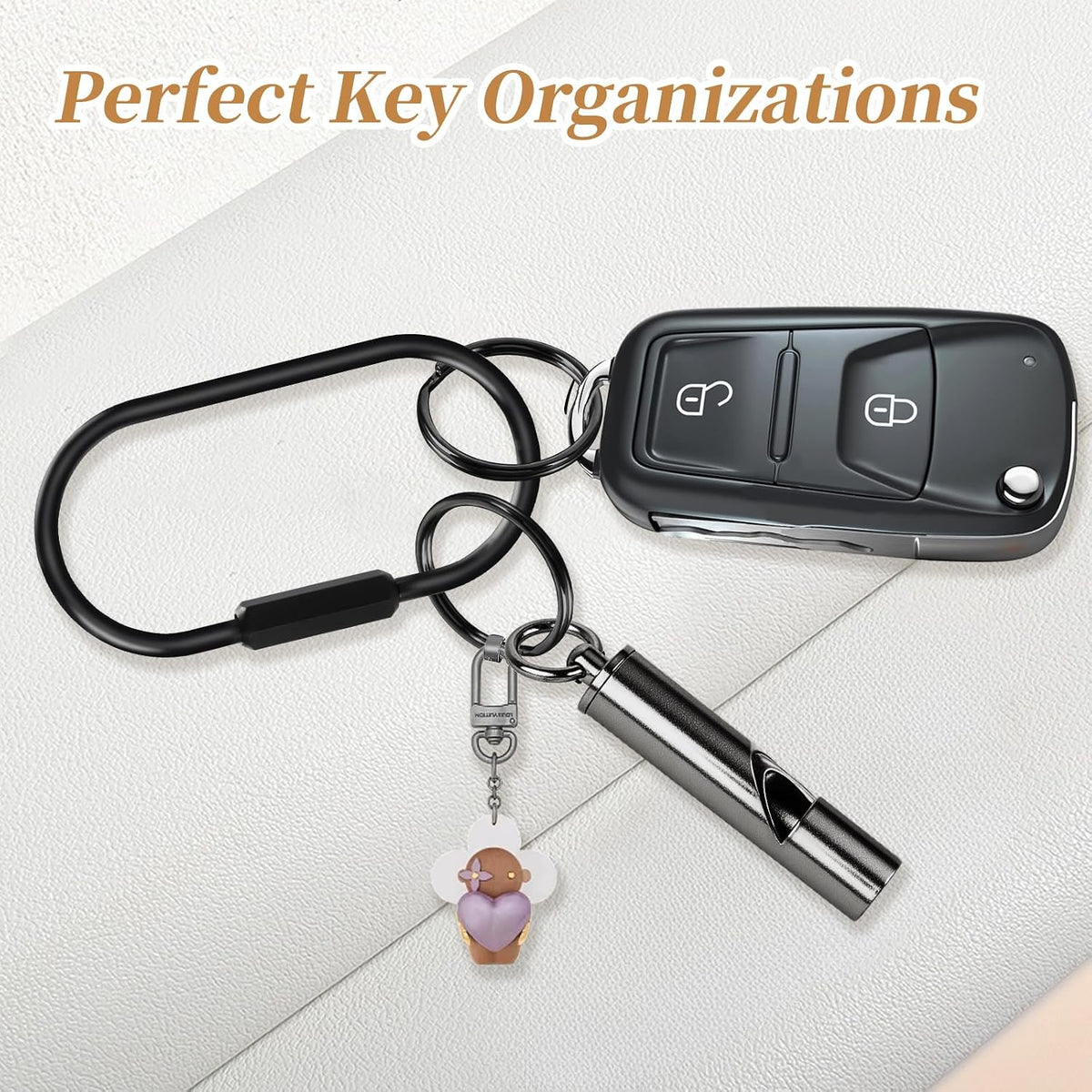 Muitcdo Brass Key Rings Bulk, Key Chain Organizer Holder for Men Women with Secure Screw Locking