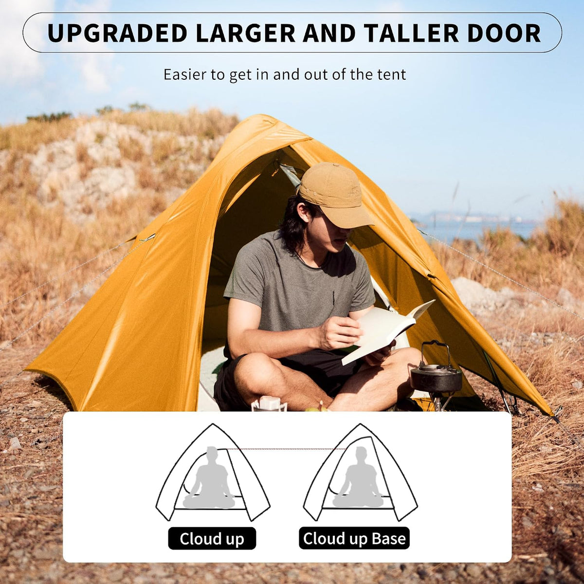 Naturehike Cloud Up 1 Person Tent, Lightweight Backpacking Tents for One Man, Waterproof Ultralight One Person Tent for Camping Hiking Backpacking