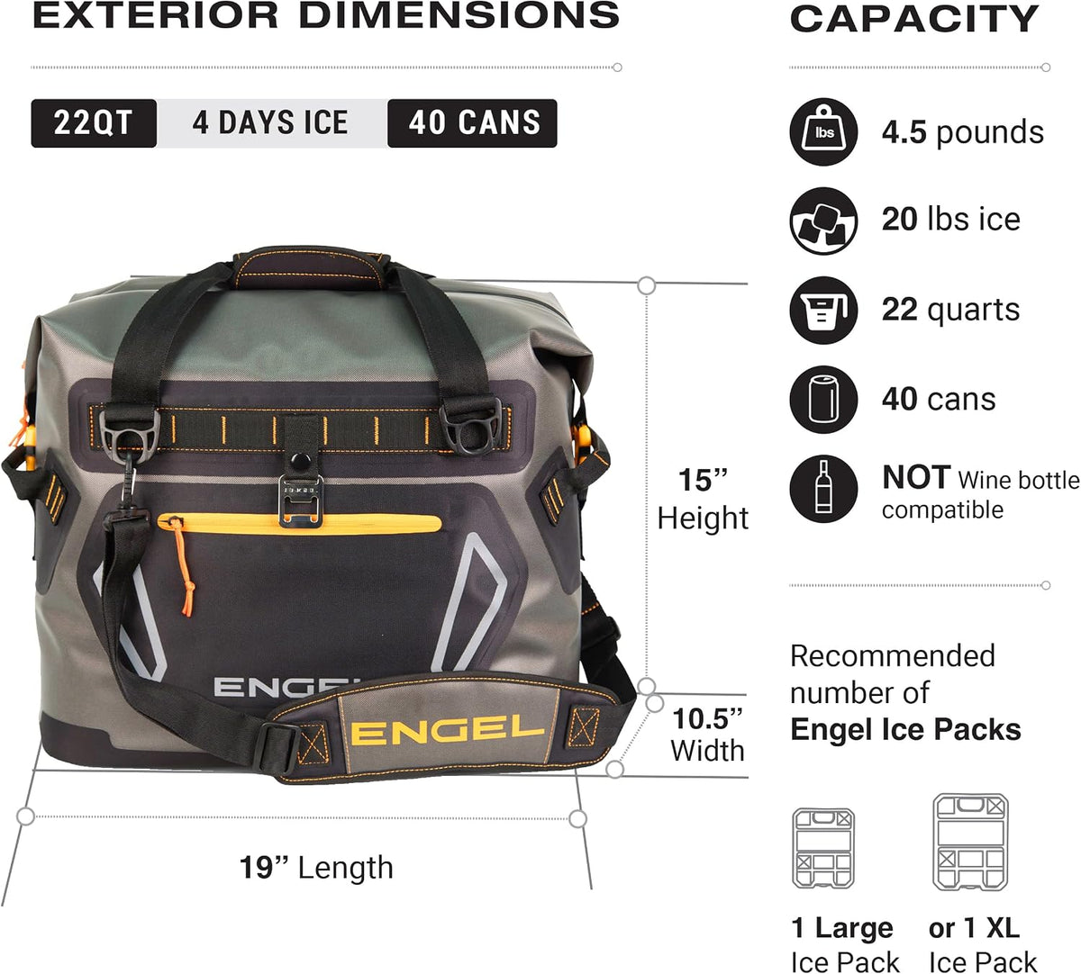 Engel HD20 Heavy-Duty Soft Sided Cooler Bag