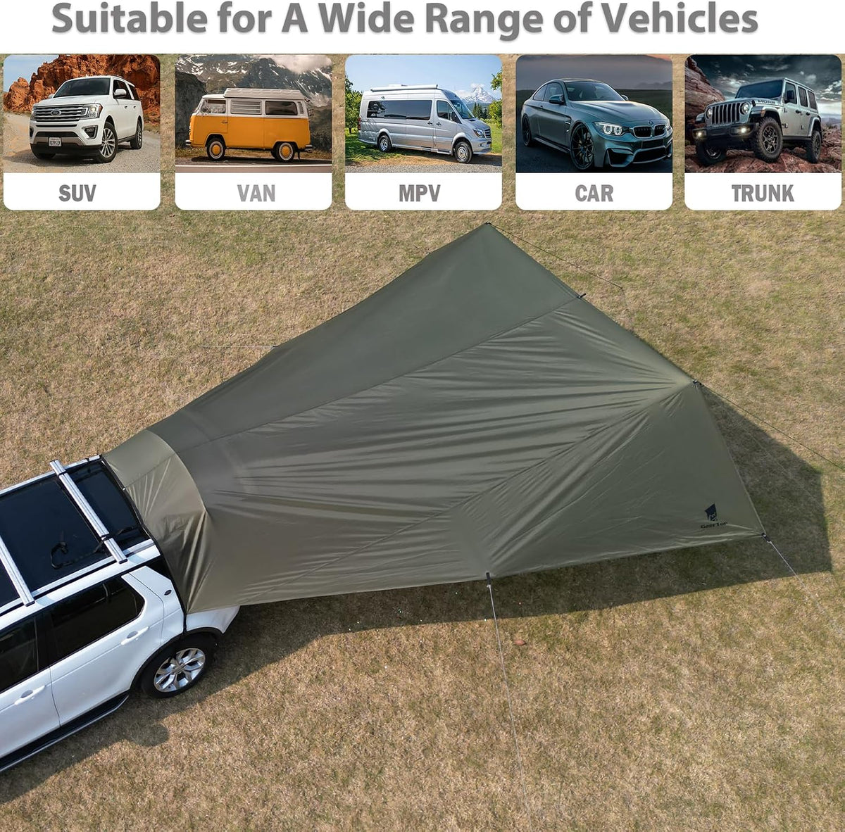 GEERTOP Car Tailgate Awning 19 x 16 FT, Waterproof Camping Shelter