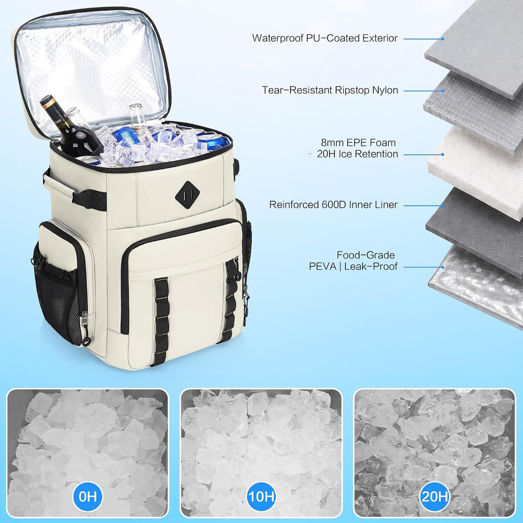 Large 60 Can Insulated Waterproof Leakproof Cooler Backpack