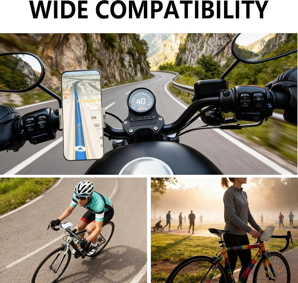 Bike Handlebar Mounts for 4.5-7.2 Phones (Silver)