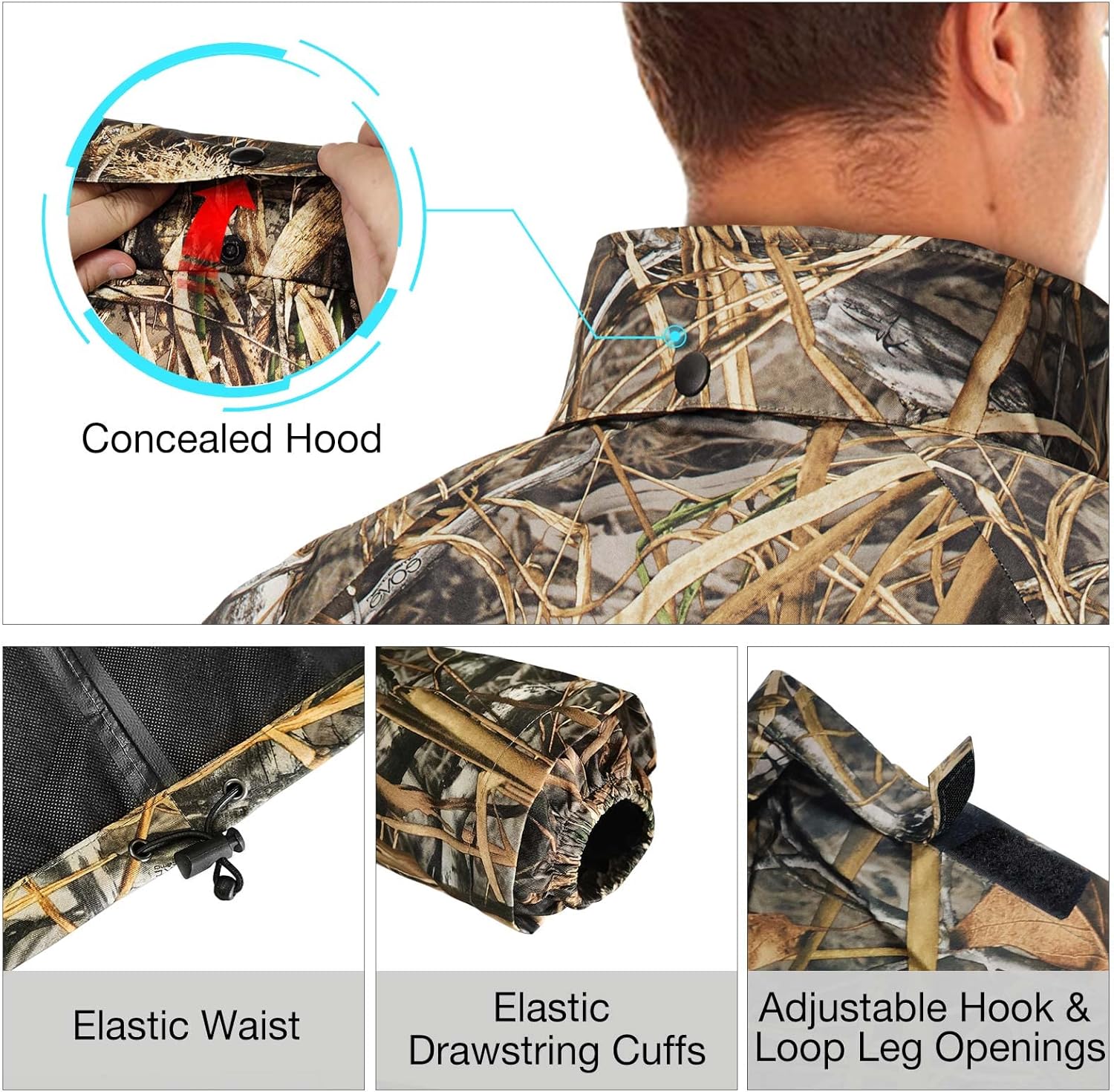 TIDEWE Rain Suit for Men, Waterproof Lightweight 2-Piece Rain Gear