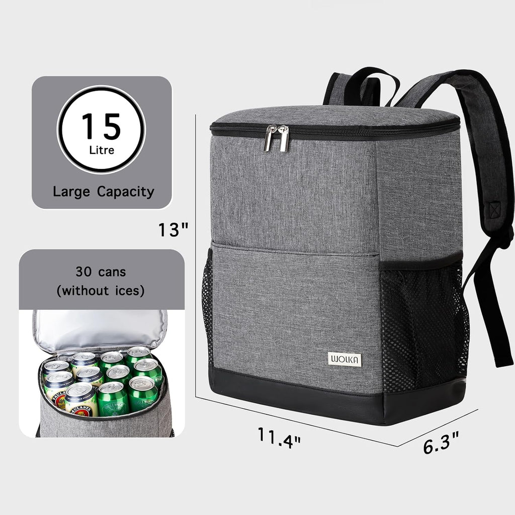 Insulated Cooler Backpack Outdoor - Leak Proof Backpack Cooler 30 Cans, Waterproof Lightweight Cooler Bag for 12h Hot/Cold Retention - Soft Cooler for Travel, Camping, Beach, Lunch
