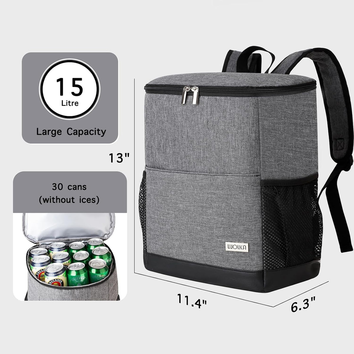 Insulated Cooler Backpack Outdoor - Leak Proof Backpack Cooler 30 Cans, Waterproof Lightweight Cooler Bag for 12h Hot/Cold Retention - Soft Cooler for Travel, Camping, Beach, Lunch