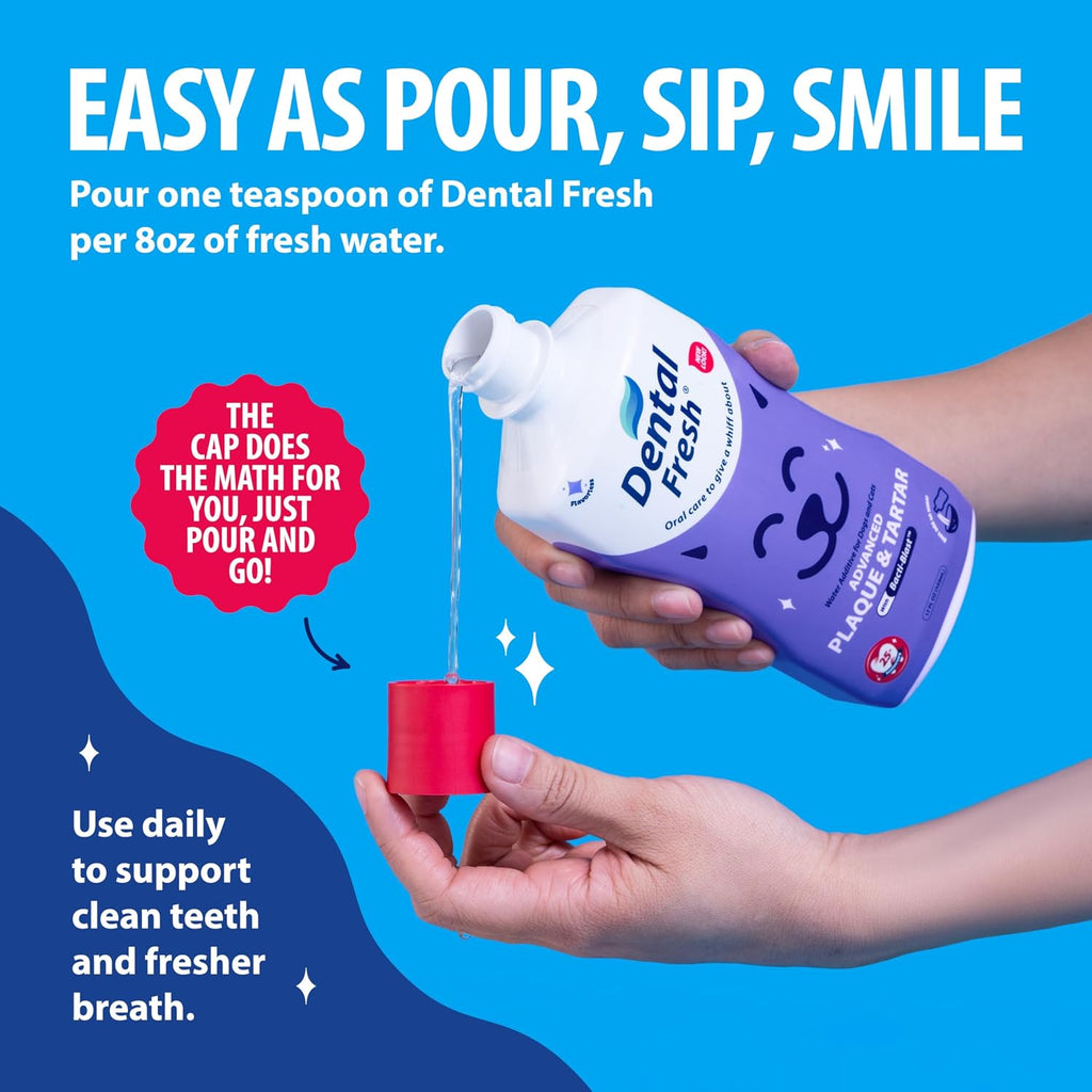 Dental Fresh Advanced Plaque & Tartar Water Additive for Dogs & Cats, 17 oz