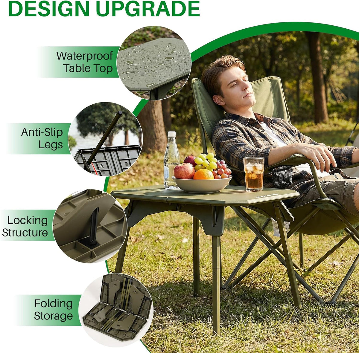 TOPCHANCES Folding Camping Table Outdoor,Ultralight Aluminum Camping Tables Multifunctional Portable Folding Table with Carrying Bag for Holiday Festival Camping Travel Picnic Grilling