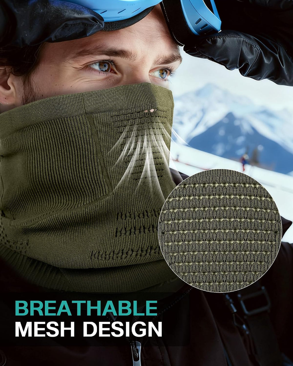 AOPREL Winter Neck Gaiter Breathable Neck Warmer Windproof Half-Face Mask