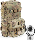 Tactical Small MOLLE Hydration Pack Outdoor Water Bladder Carrier Pack for Vest Backpack(Camo+Bladder)