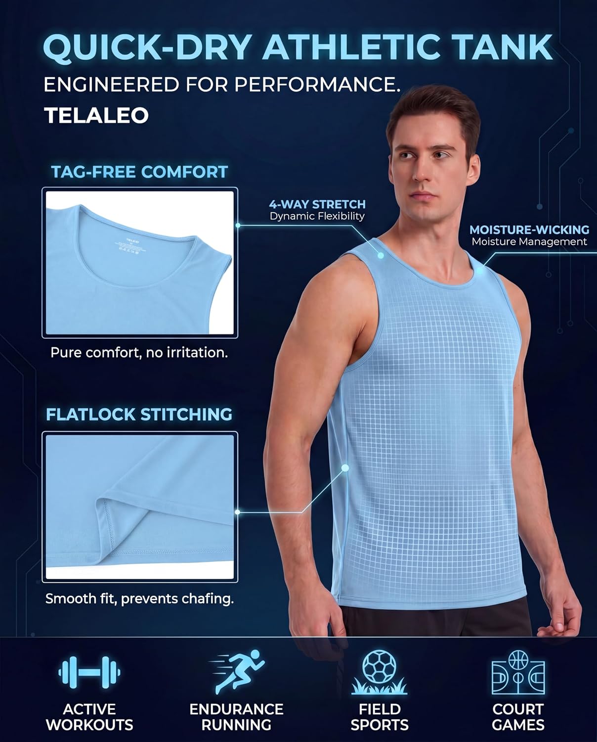 5 Pack Men's Workout Tank Tops Sleeveless Shirt Mesh Muscle Gym Fitness