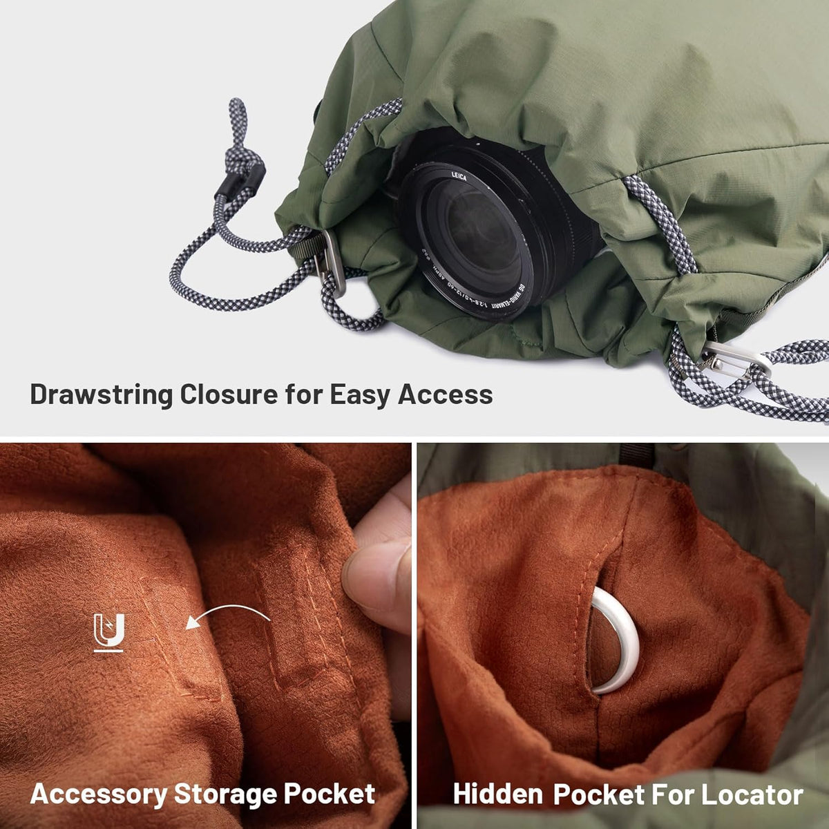 PGYTECH OneGo Drawstring Small Camera Bag Soft Cute Camera Pouch Handbag