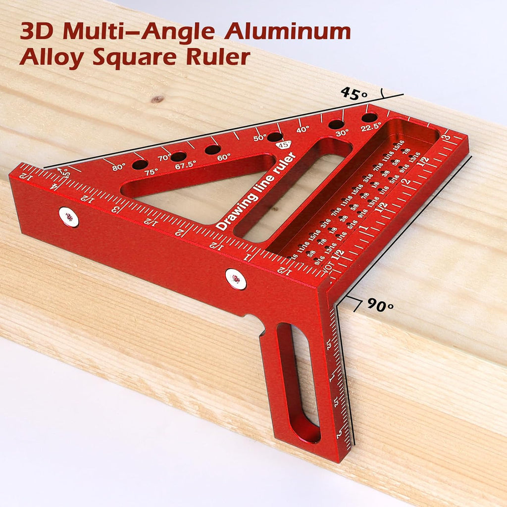3D Multi-Angle Measuring Ruler -Precision Woodworking 3D Square Protractor
