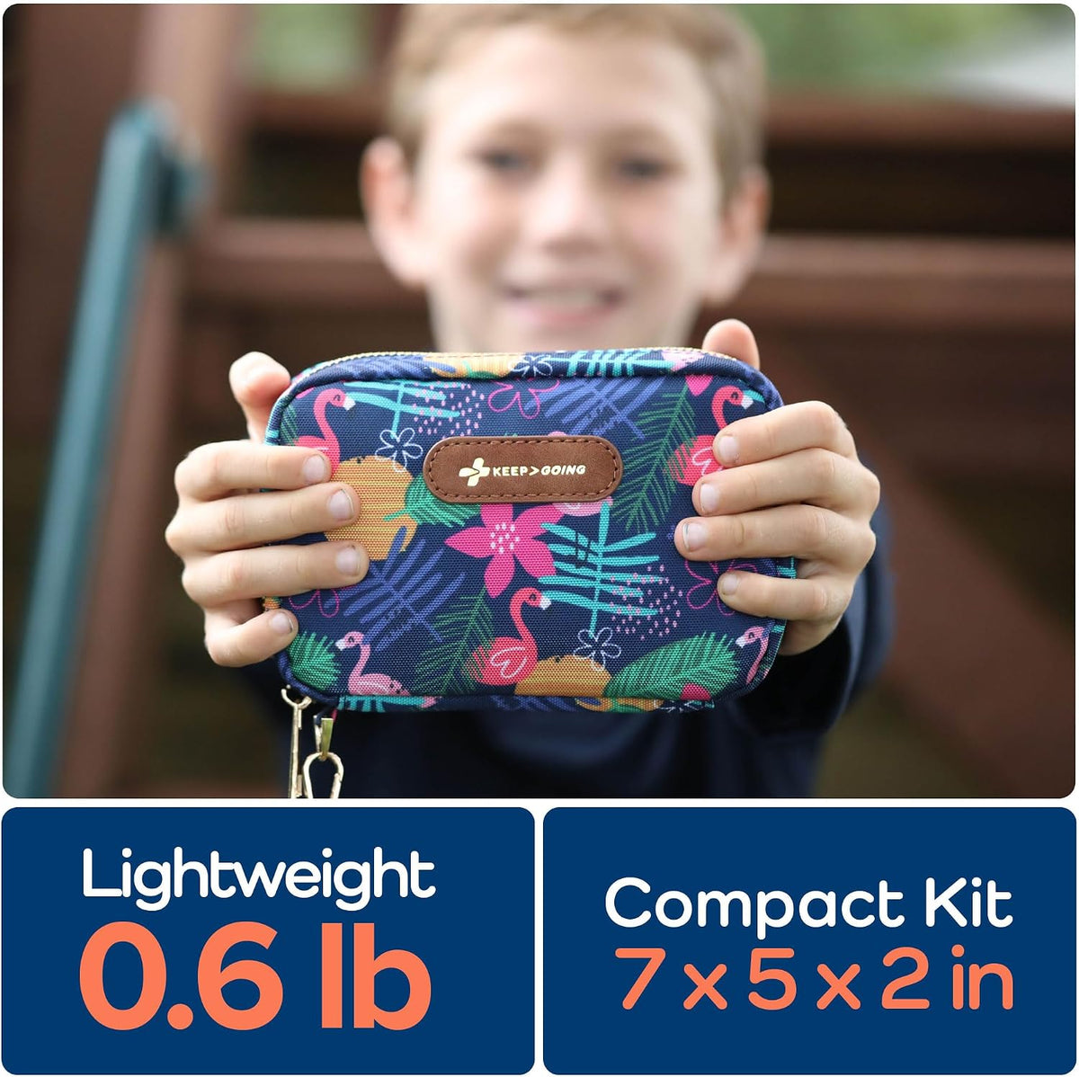 KeepGoing Travel First Aid Kit for Kids, 130 Pc. TSA-Approved Travel Size