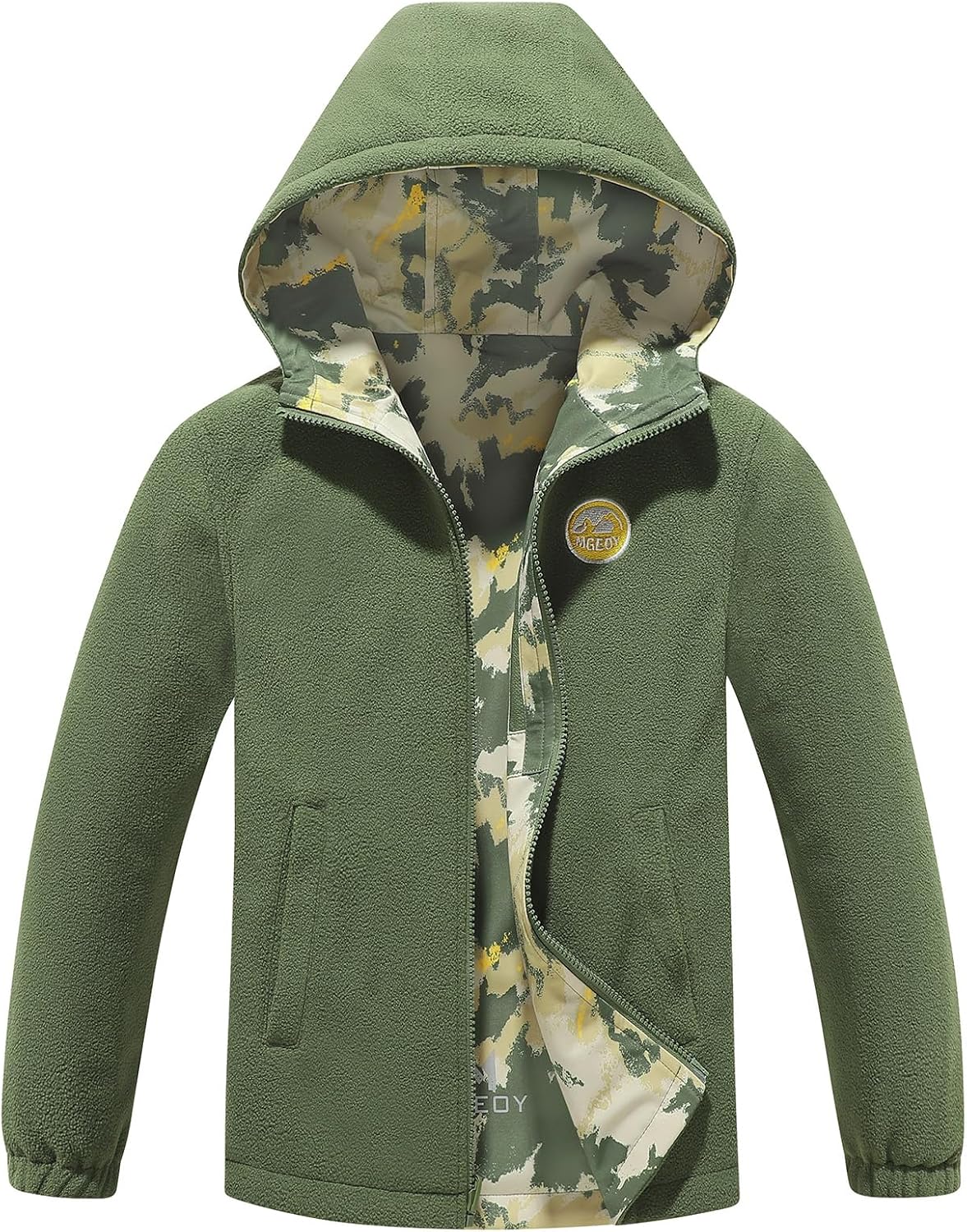MGEOY Kids Rain Jacket, Waterproof Lightweight Hooded Windbreaker for Boys Girls 4-16Y