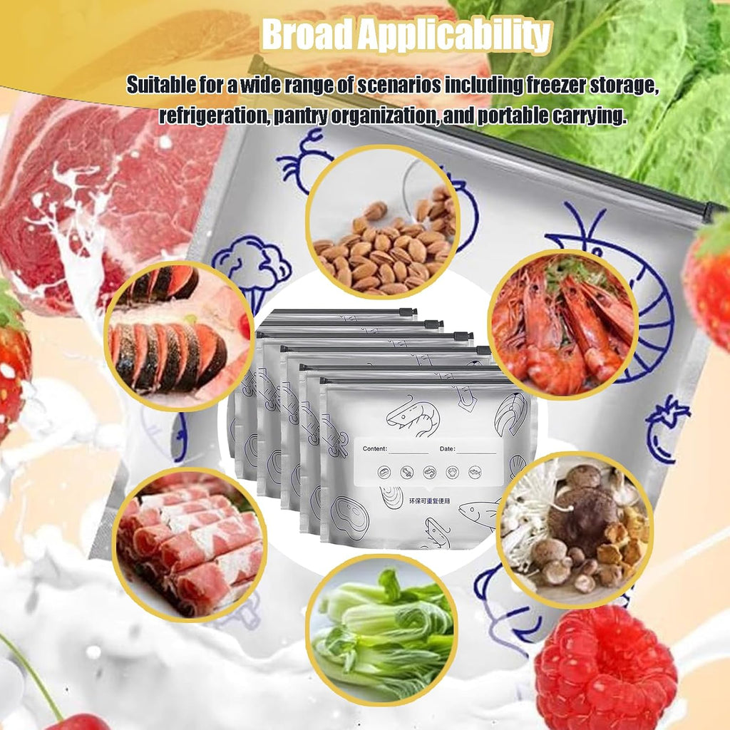 Reusable Aluminum Foil Sealable Storage Bags - Foil Sealable Bags for Food, Vegetables, Fruit, Meat, Snacks, Bread, Seafood Preservation