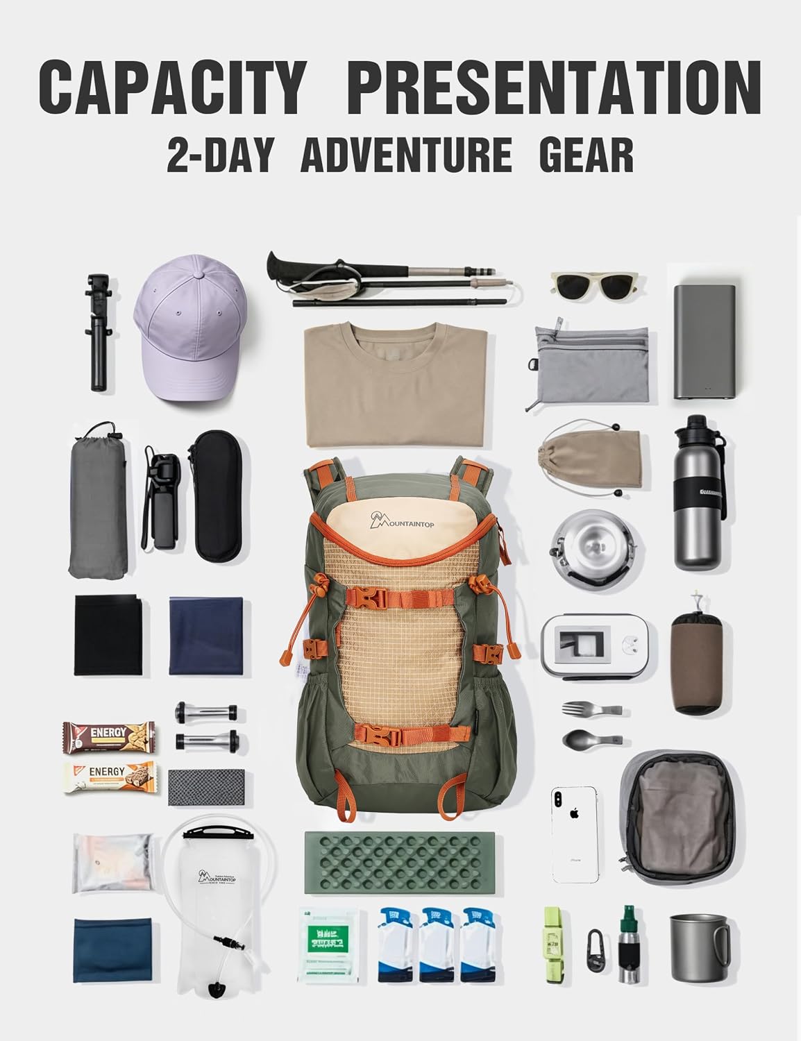 MOUNTAINTOP 20L Hiking Backpack, Lightweight Small Outdoor Daypack