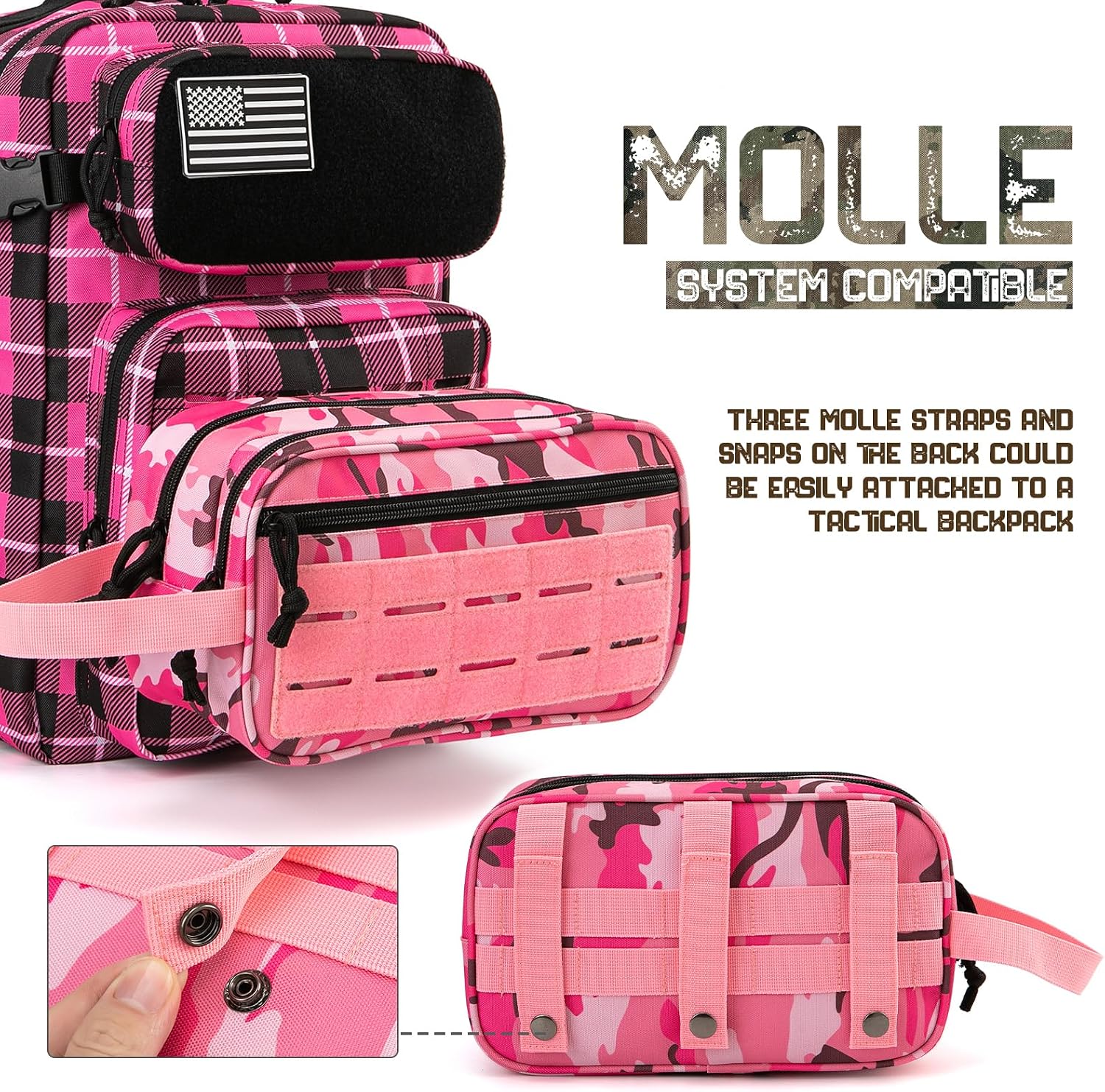 QT&QY Tactical Toiletry Bag For Women Hygiene Bag EDC Military Tool Molle Pouches Small Dopp Kit Mens Shaving Kit Travel shower Bags