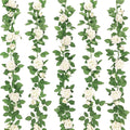 ZIFTY 5Pcs 34FT Flower Garland White Artificial Rose Vine Wedding Decor