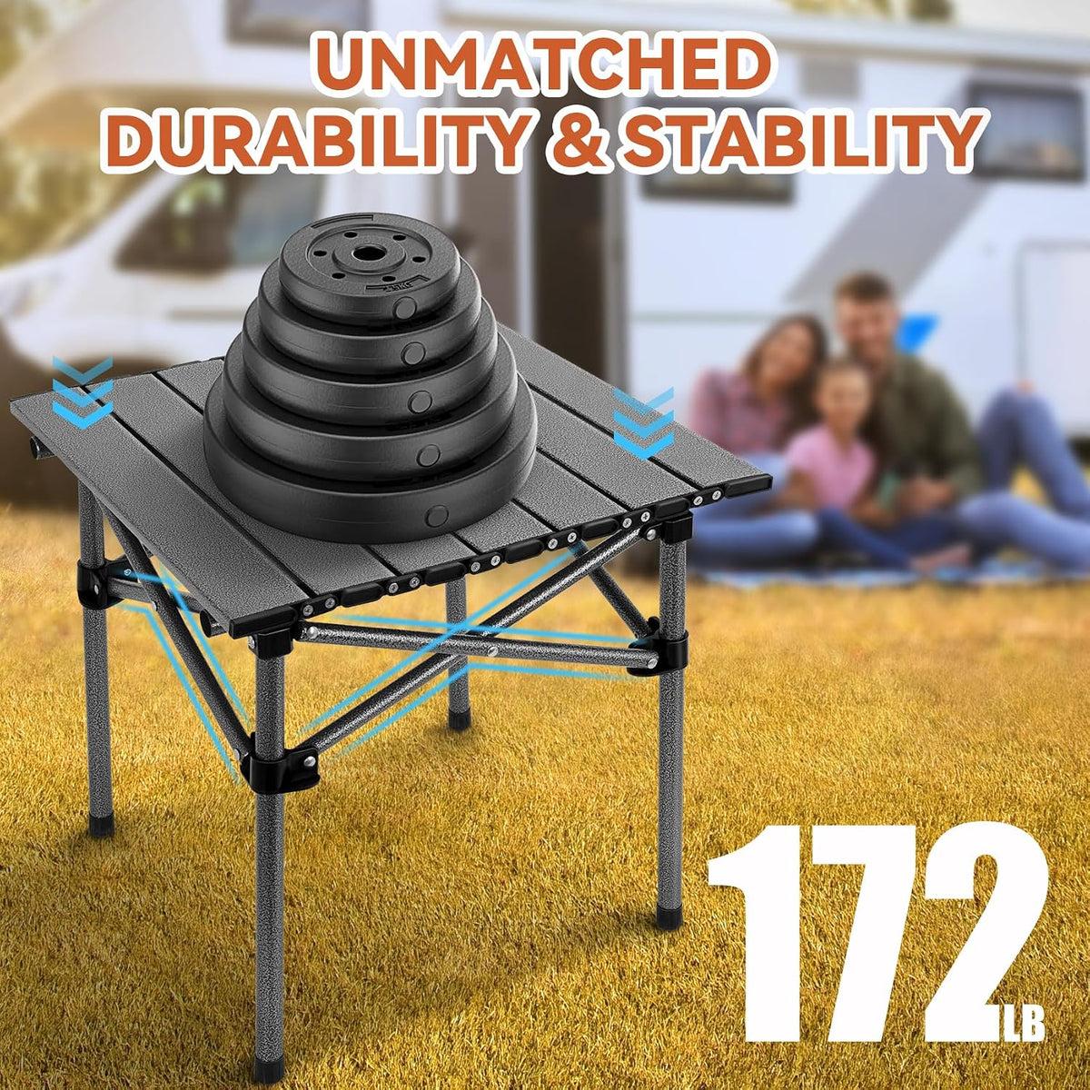 Opliy Folding Camping Table,Portable Table for 1-2 Persons -Collapsible Table Lightweight with Carry Bag for Camping, Hiking, Picnics, BBQs, Beach Trips & Tailgating(16.5 inch).