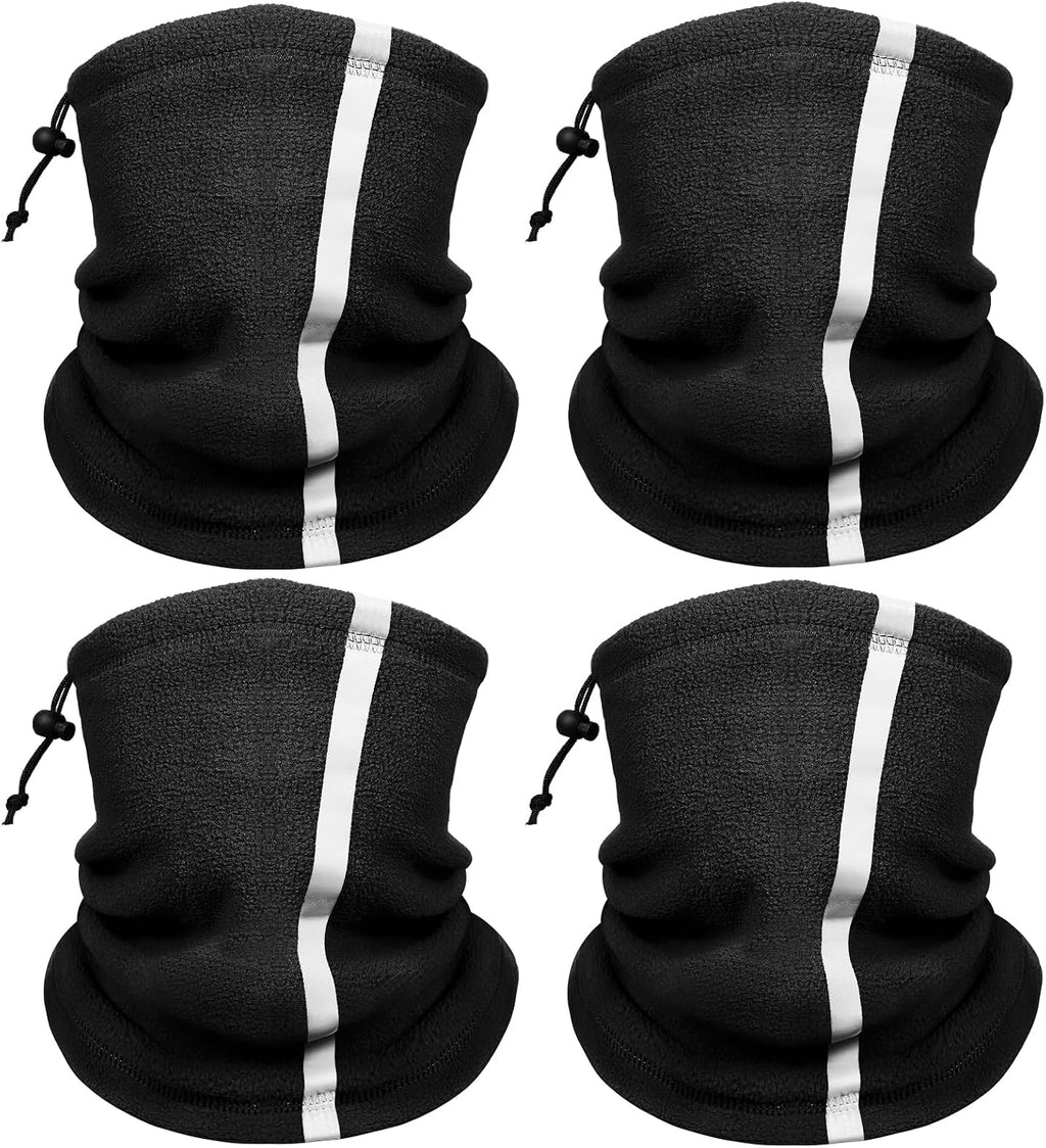 Winter Neck Warmer Gaiter: 4 Pack Hi Vis Reflective Face Cover
