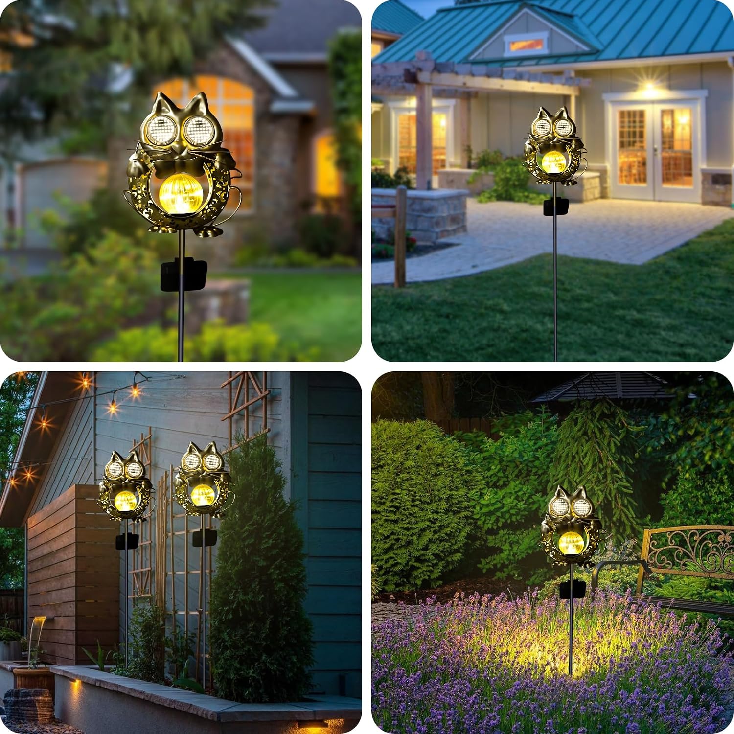 SRNPMIU Solar Lights Outdoor Decor, Solar Cat Yard Decorations Outdoor