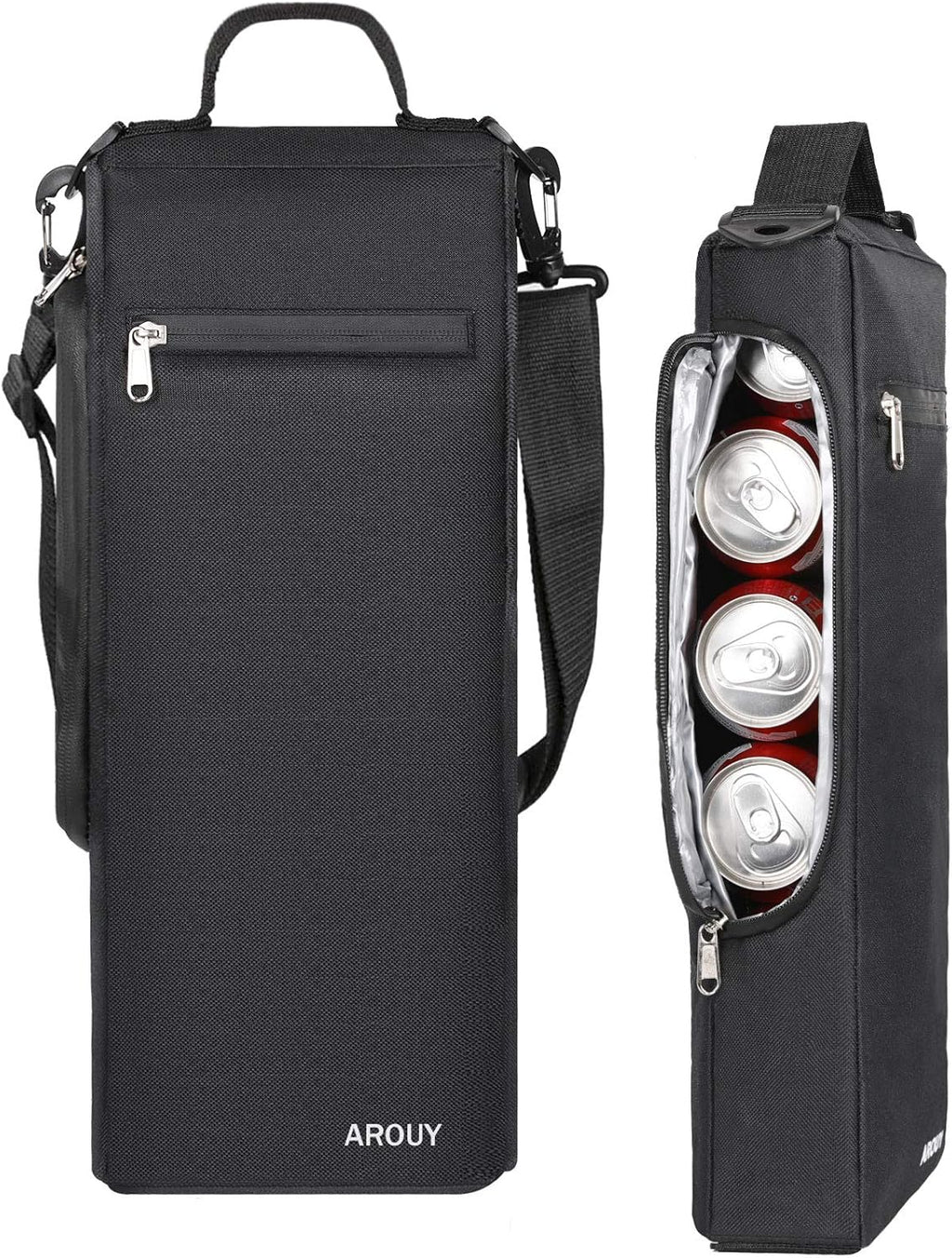 AROUY Golf Cooler Bag - Accessories for Men, Small Soft Insulated Beer Cooler Holds 6 Pack of Cans or Two Wine Bottles, Sports Bag