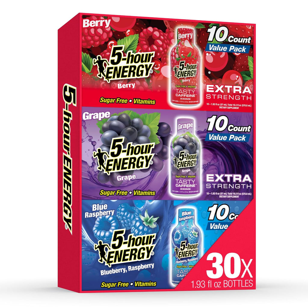 5-hour ENERGY VARIETY PACK, 30 Count, 1.93 Fl Oz Extra Strength Energy Shot