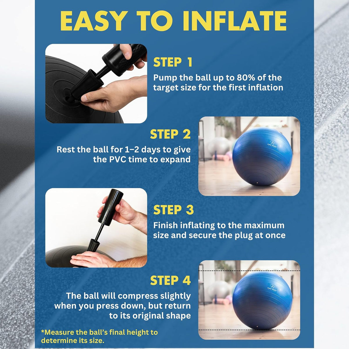 ProBody Pilates Yoga Ball - Gym Grade Exercise Ball