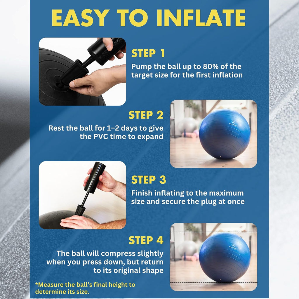 ProBody Pilates Yoga Ball - Gym Grade Exercise Ball