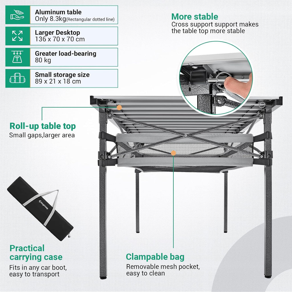 KingCamp Folding Camping Table, Portable Camp Table