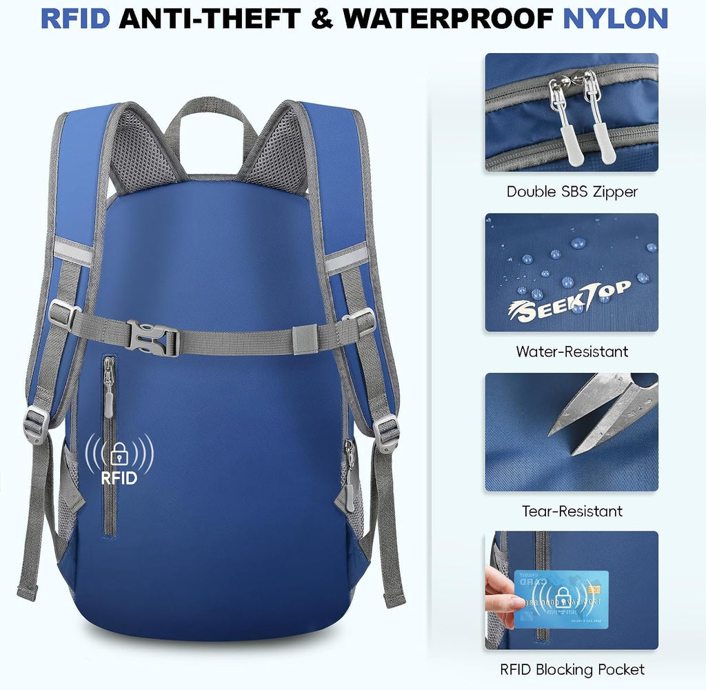 Seektop Travel Backpack, Foldable Expandable 20L-28L Daypack