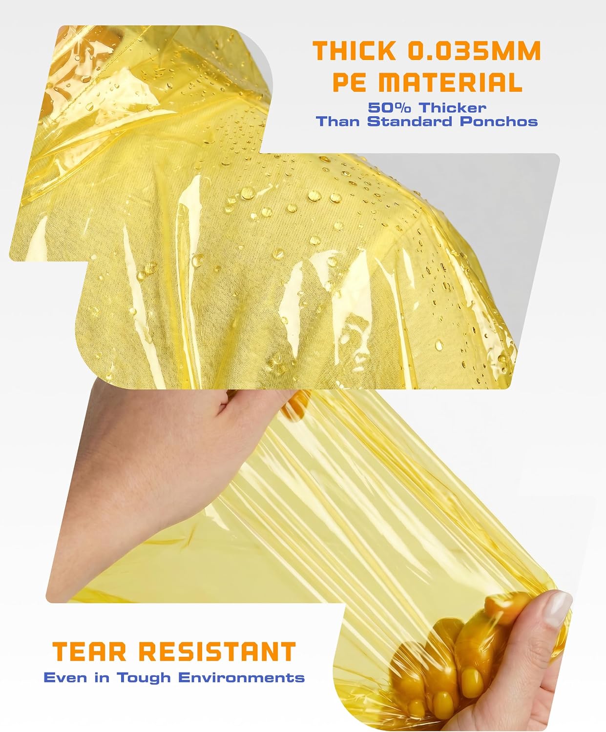 Hagon PRO Disposable Rain Ponchos for Adults (5 Pack)
