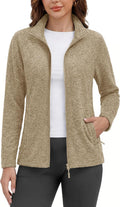 MAGCOMSEN Womens Fleece Zip Up Jacket with Pockets Lightweight Soft Coat