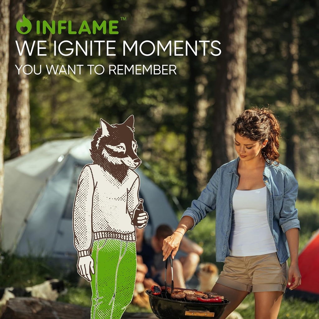 Inflame Fire Starters 130 pcs - Fire Starters for Campfires, Charcoal, BBQ
