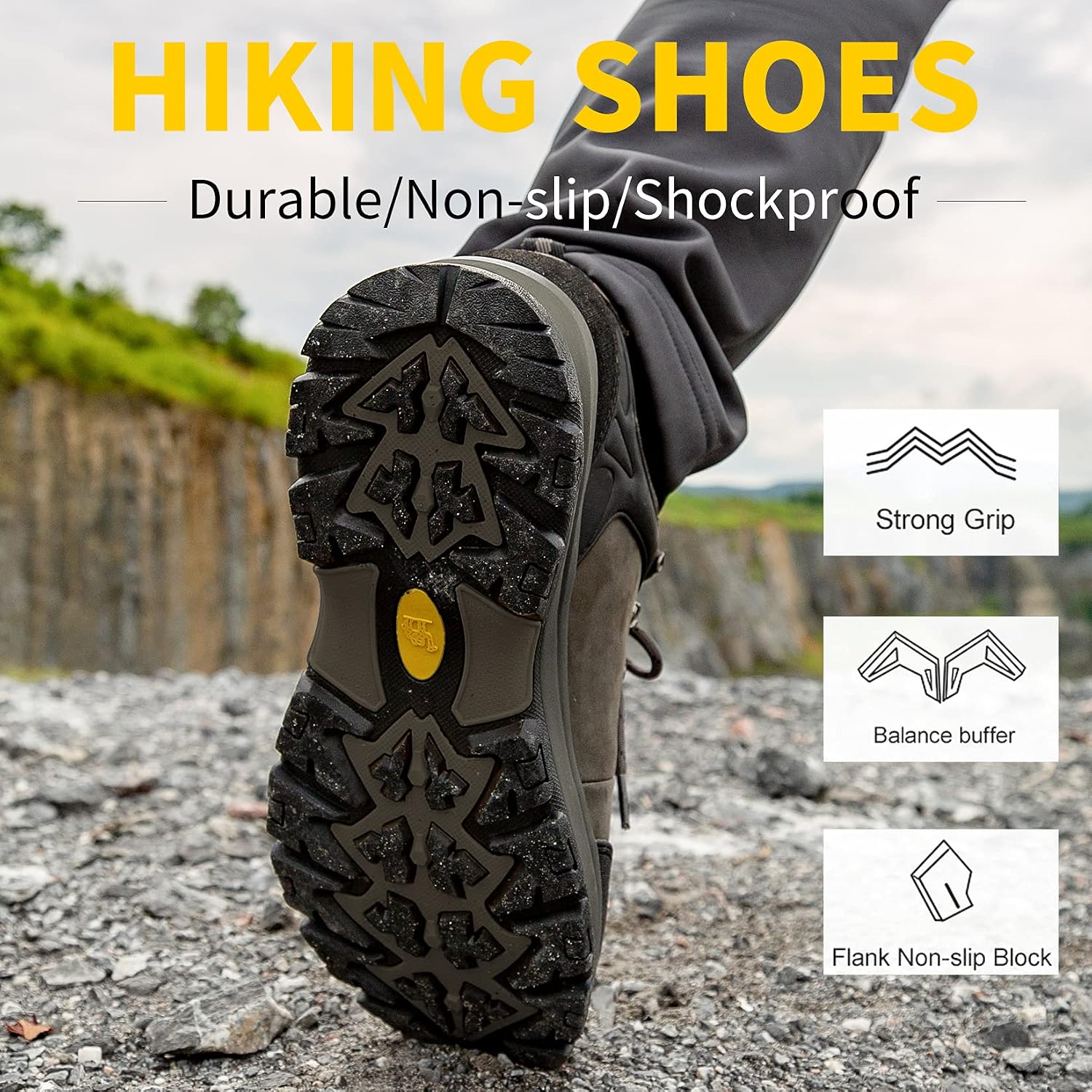 CAMEL CROWN Hiking Shoes Men Trekking Shoe Low Top Outdoor Walking Waterproof Leather Trail Sneakers
