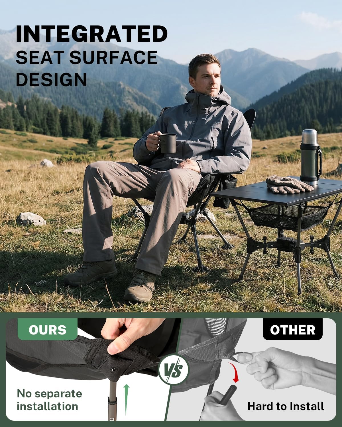 Gonex XL Portable Camping Chair Pop-Up Collapsible Backpacking Beach Chair