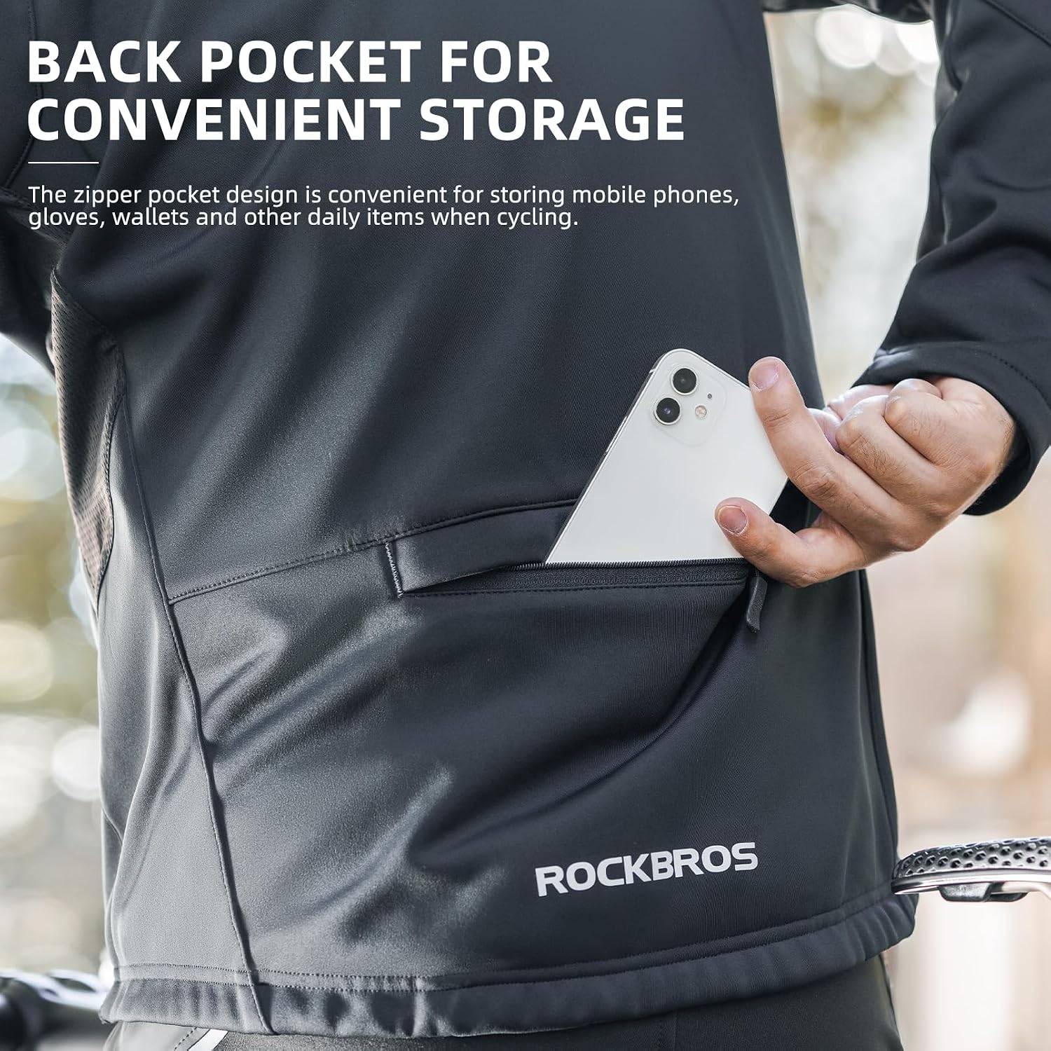 ROCKBROS Cycling Jackets for Men Thermal Windproof Cold Weather MTB Hiking