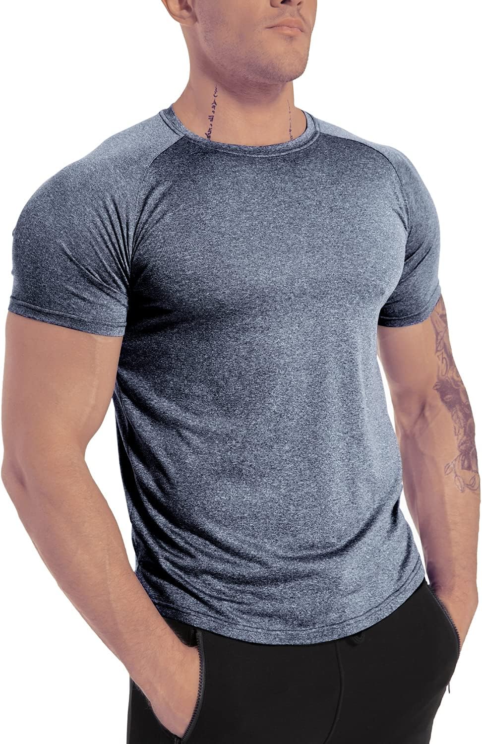 Men's 3pack Dry Fit Workout Gym T Shirts Short Sleeve Moisture Wicking Tops