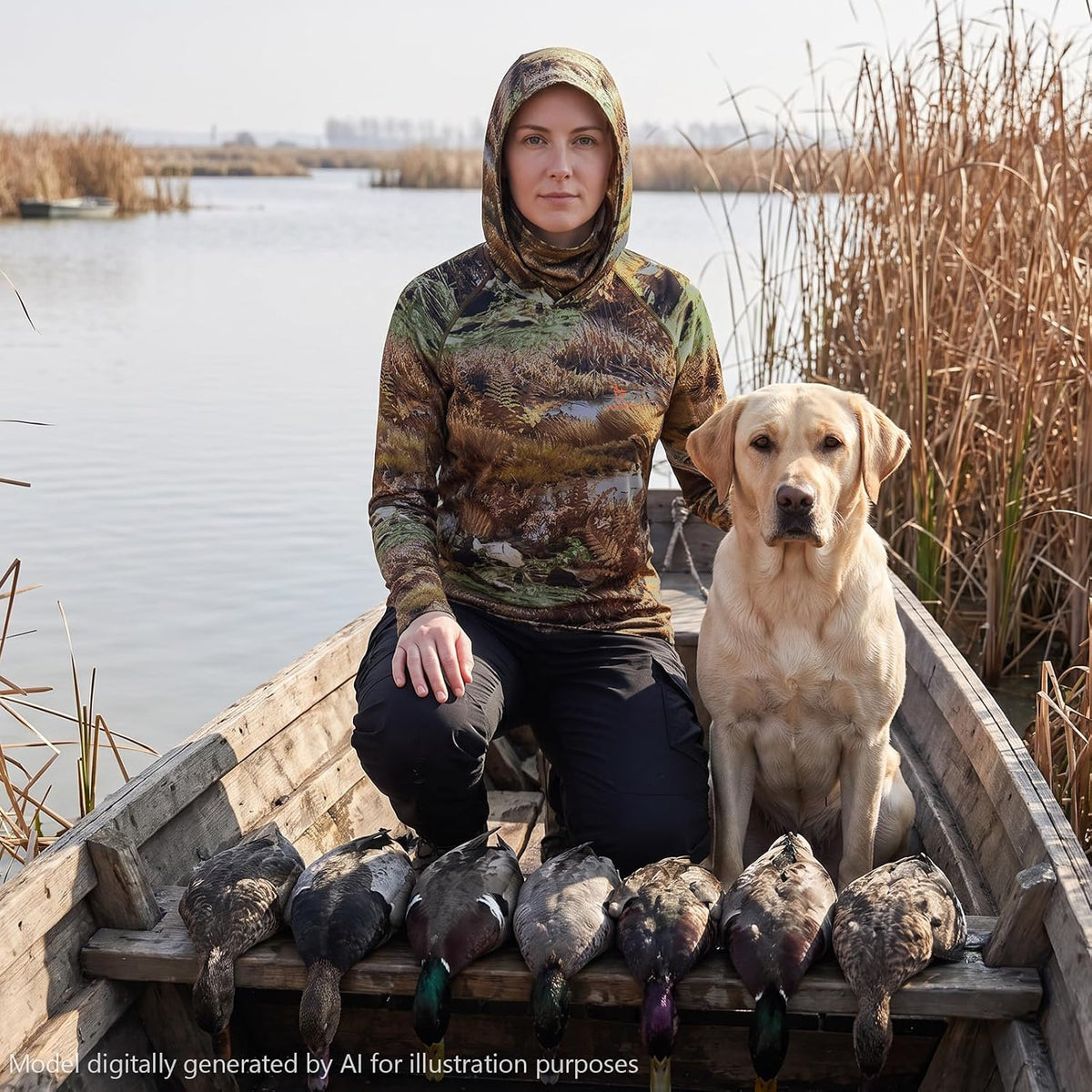 Women’s UPF 50+ Hunting Hoodie Shirt with Face Mask