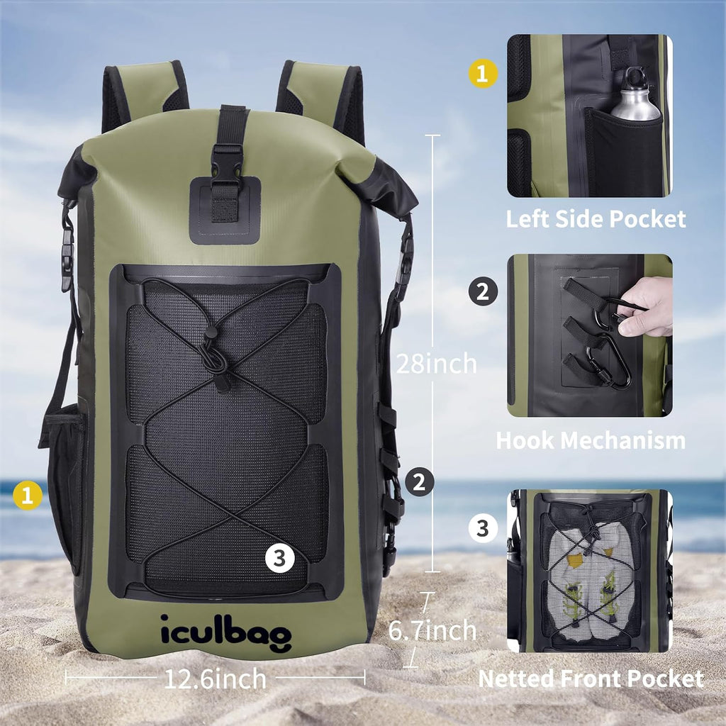 Dry Bags Waterproof Backpack for Women Men Travel Dry Bag Backpack Warterproof Bag for Kayaking Beach Boating 30L/40L