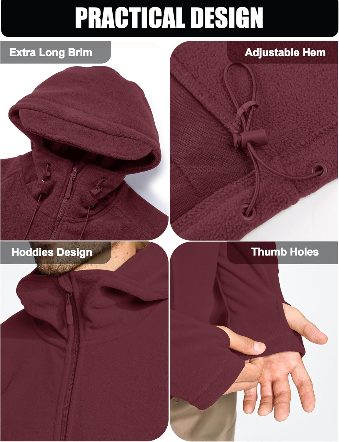 CRYSULLY Men's Military Tactical Sport Warm Fleece Hooded Outdoor Adventure Jacket Coats